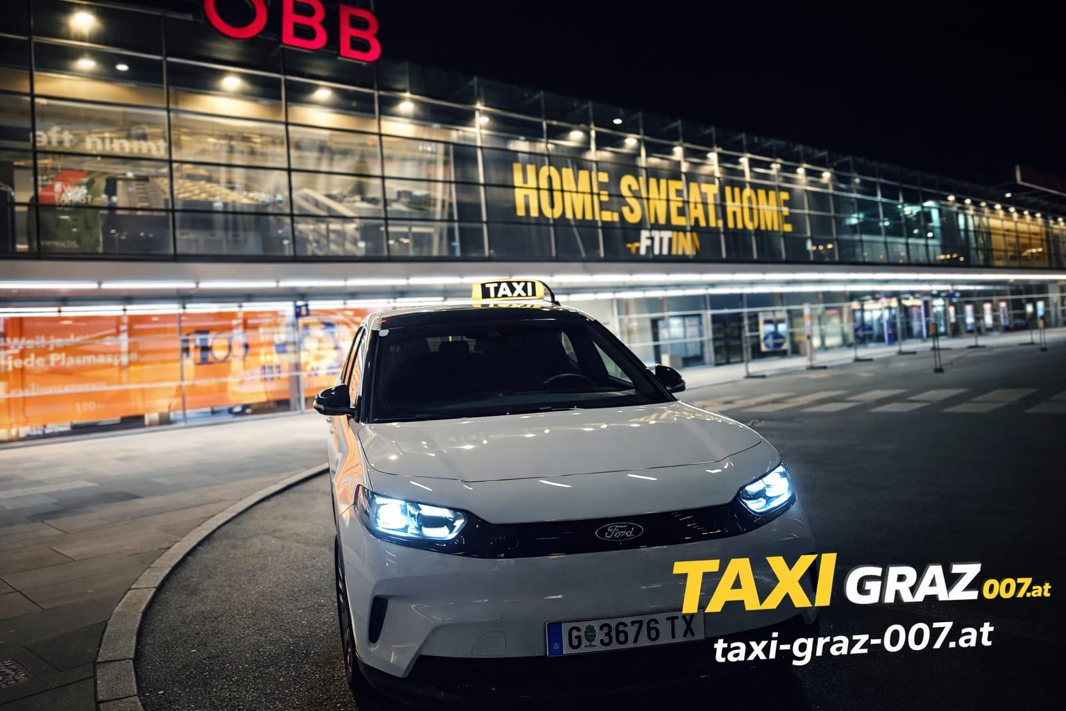 Taxi Graz 007 Ford Capri am ÖBB Hauptbahnhof Graz - 24h Taxi Service